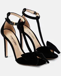 Tom Ford Sandali Brigitte in velluto Nero