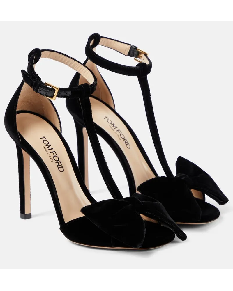 Tom Ford Sandali Brigitte in velluto Nero