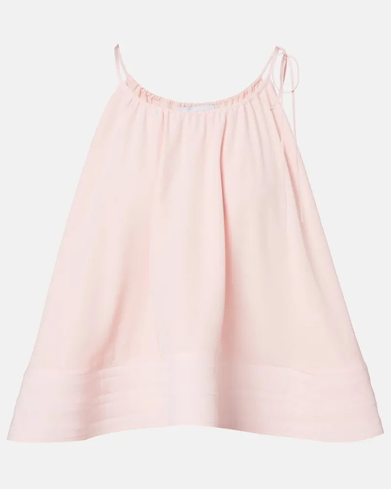 Stella McCartney Top cropped in seta Rosa