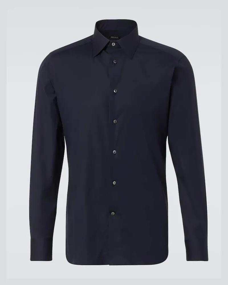 Ermenegildo Zegna Camicia in misto cotone Blu