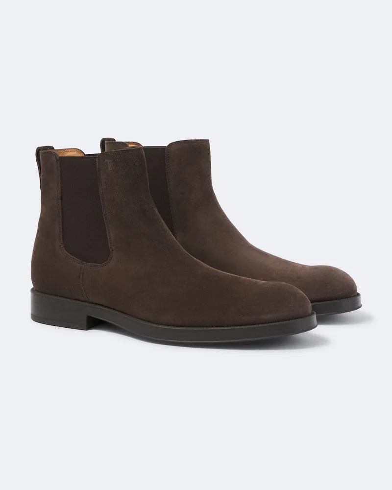 TOD'S Stivaletti Chelsea in suede Marrone