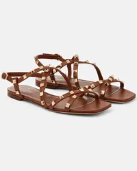 Valentino Garavani Sandali Rockstud in pelle Marrone