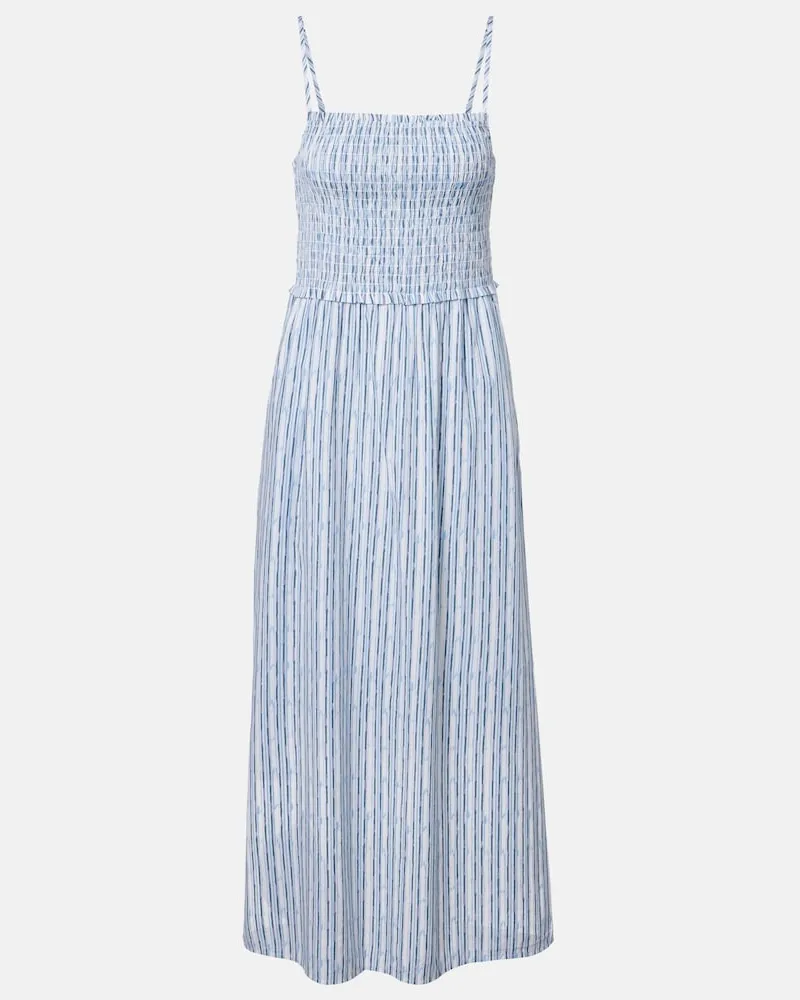 Velvet Abito lungo Senara in misto cotone a righe Blu