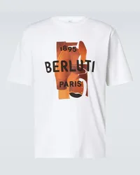 Berluti T-shirt in cotone con stampa Bianco