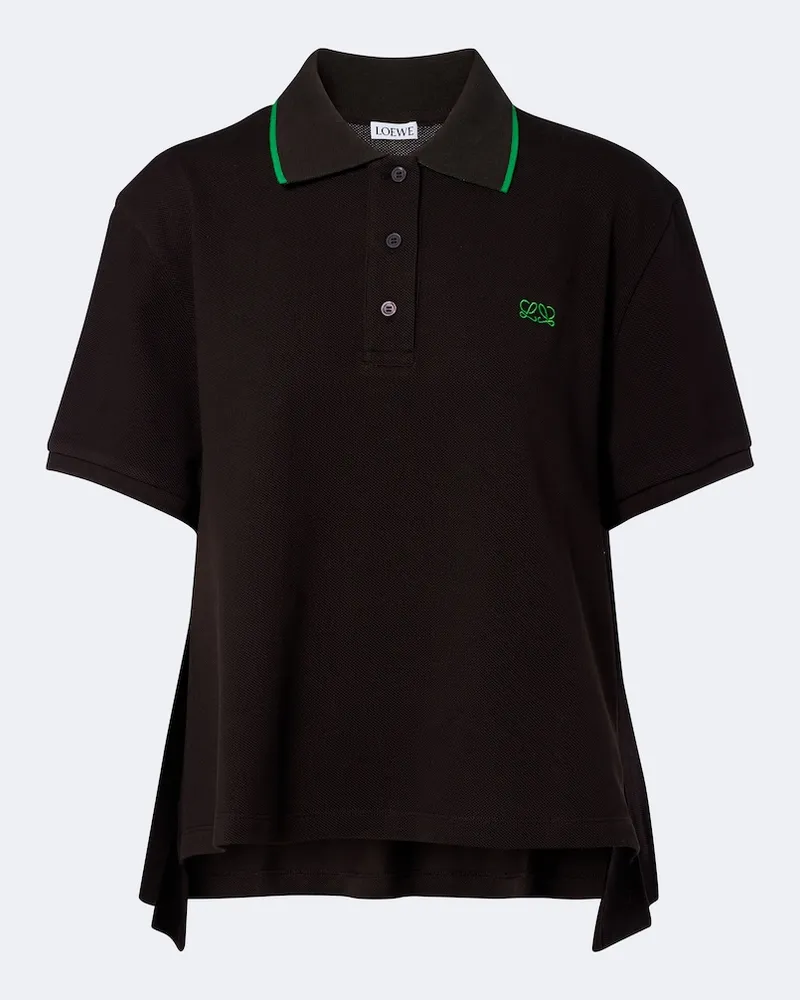 Loewe Polo Double L in piqué di cotone Marrone