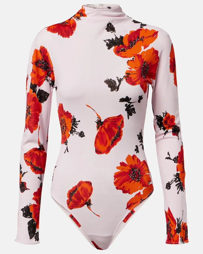 Alaïa Alaïa Body in jersey con stampa floreale Rosa