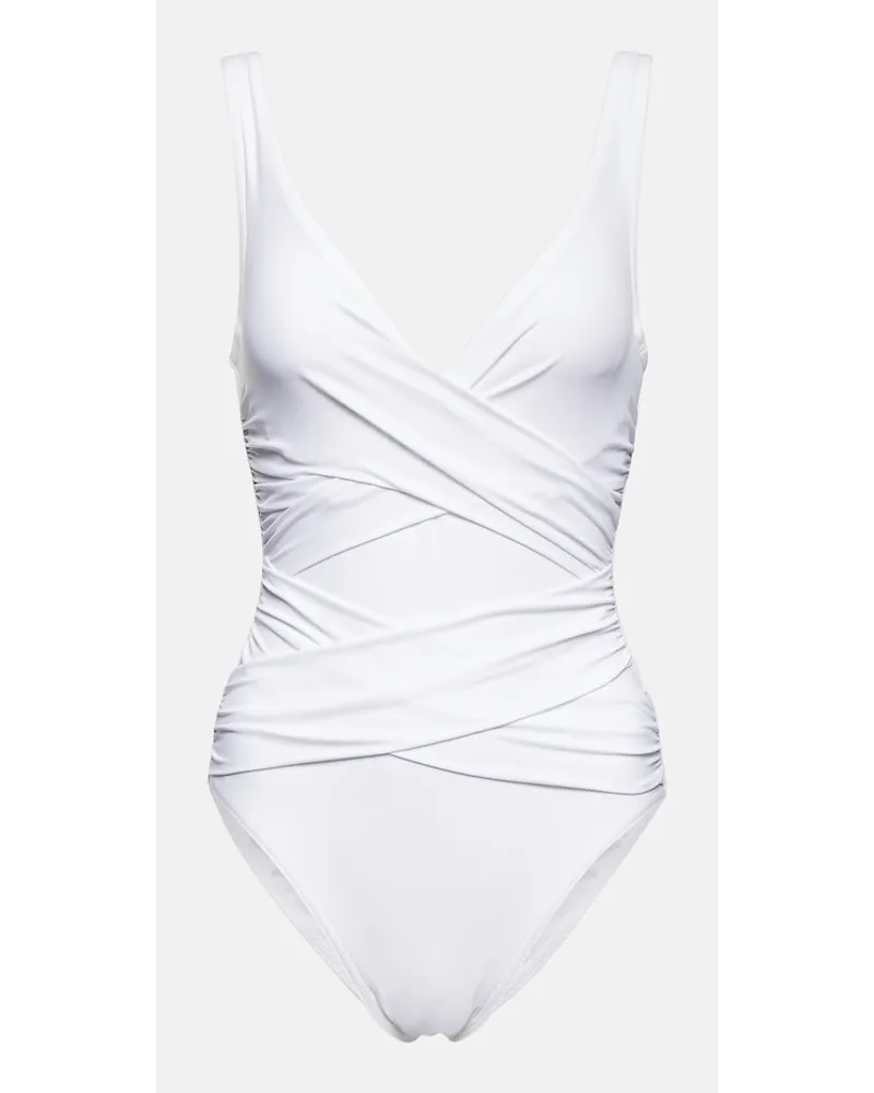 Karla Colletto Costume intero Smart con ruches Bianco