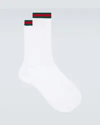 Gucci Calzini Web Stripe in misto cotone Bianco