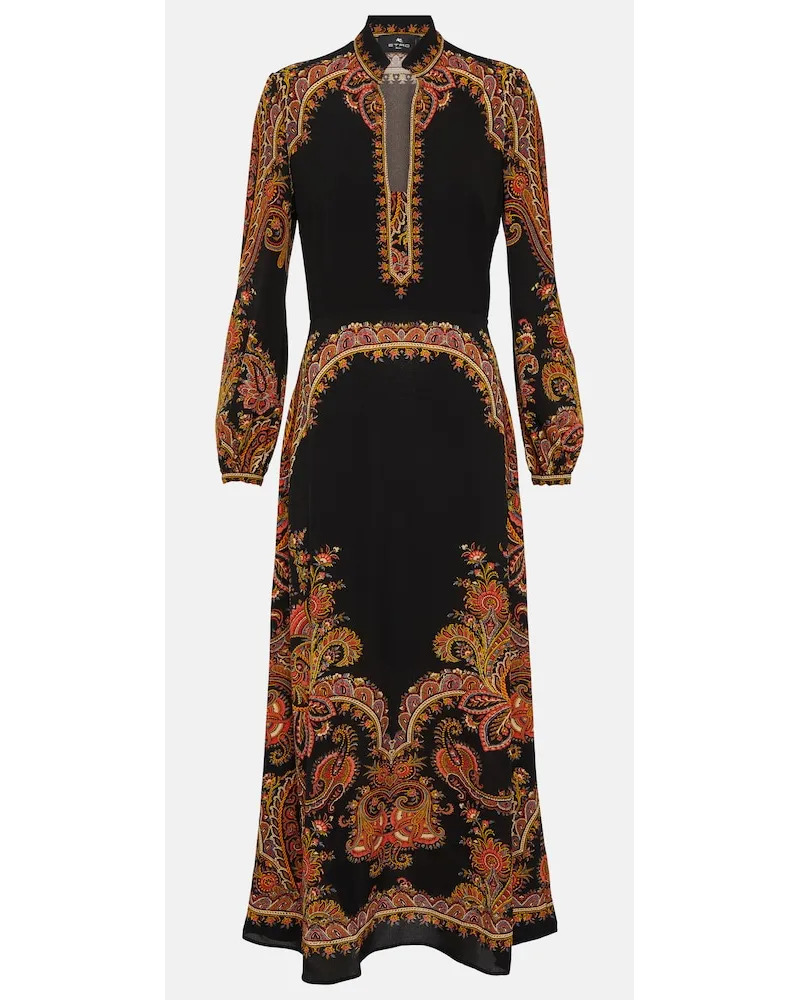 Etro Abito midi con stampa paisley Nero
