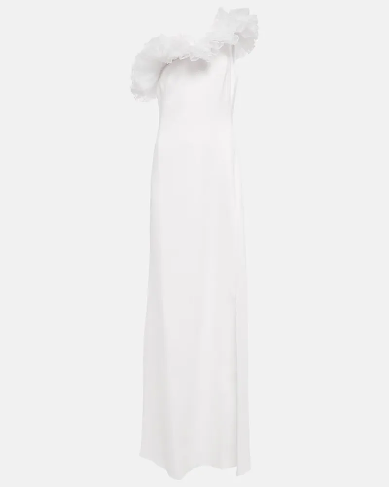 Giambattista Valli Abito lungo asimmetrico con tulle Bianco