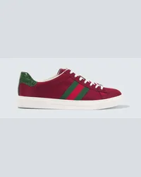 Gucci Sneakers Ace con pelle Rosso