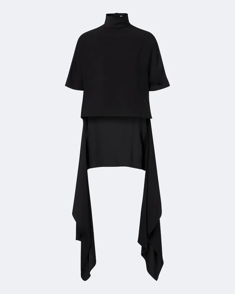 Alaïa Alaïa Top asimmetrico in cady Nero