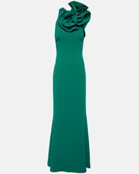 Elie Saab Abito lungo con ruches Verde