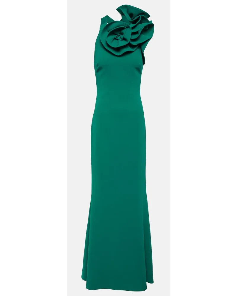 Elie Saab Abito lungo con ruches Verde