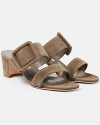 Manolo Blahnik Mules Newton 50 in suede Marrone