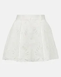 Self-Portrait Shorts in cotone a vita alta Bianco