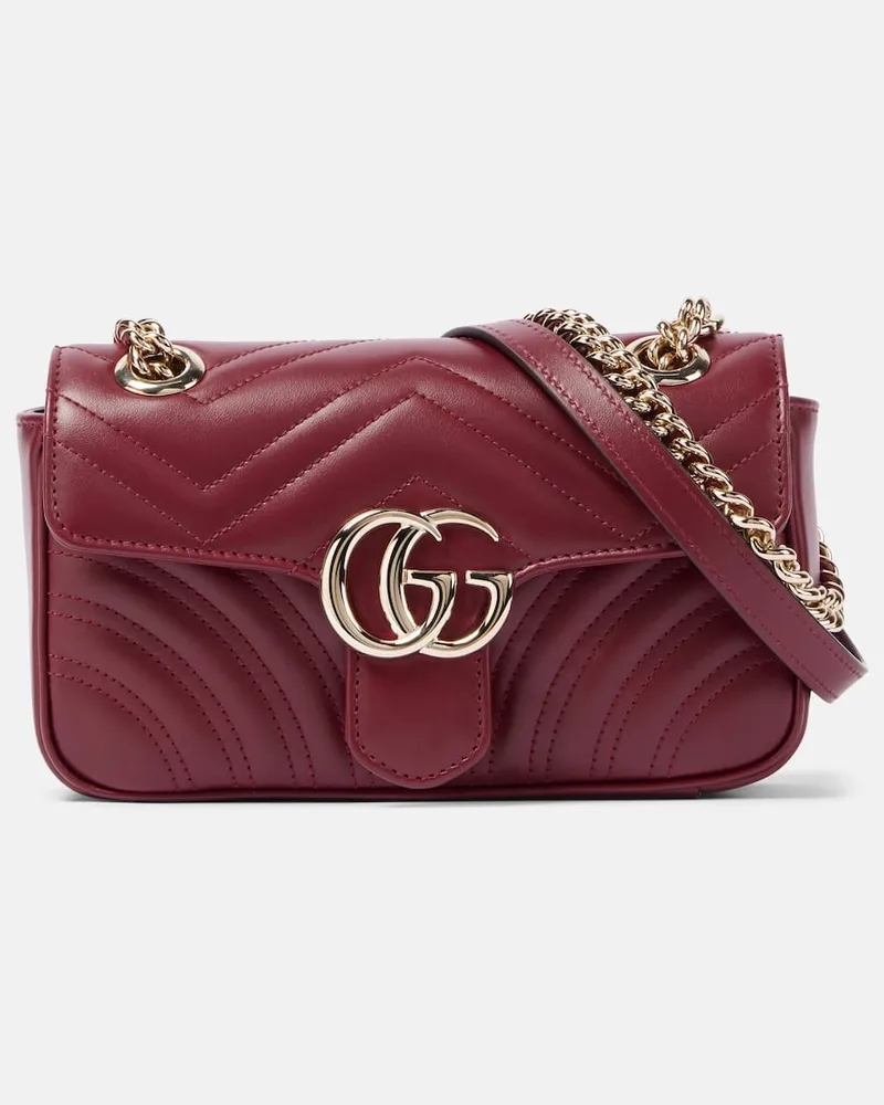Gucci Borsa a spalla GG Marmont Mini in pelle Rosso