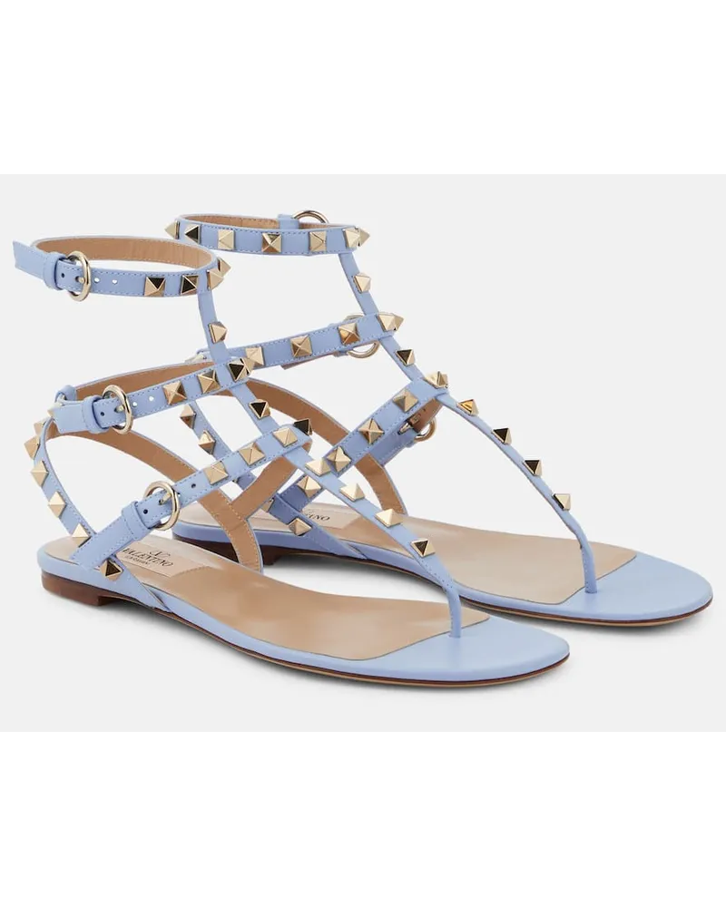 Valentino Garavani Sandali infradito Rockstud in pelle Blu