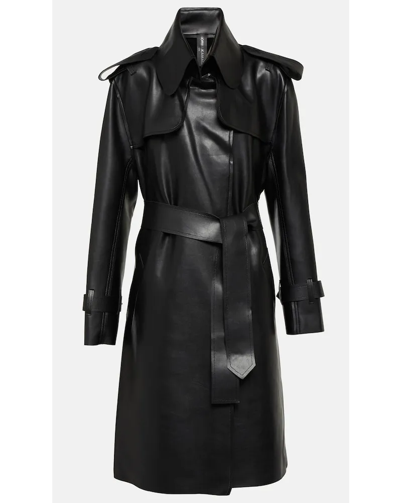 Norma Kamali Trench in similpelle Nero