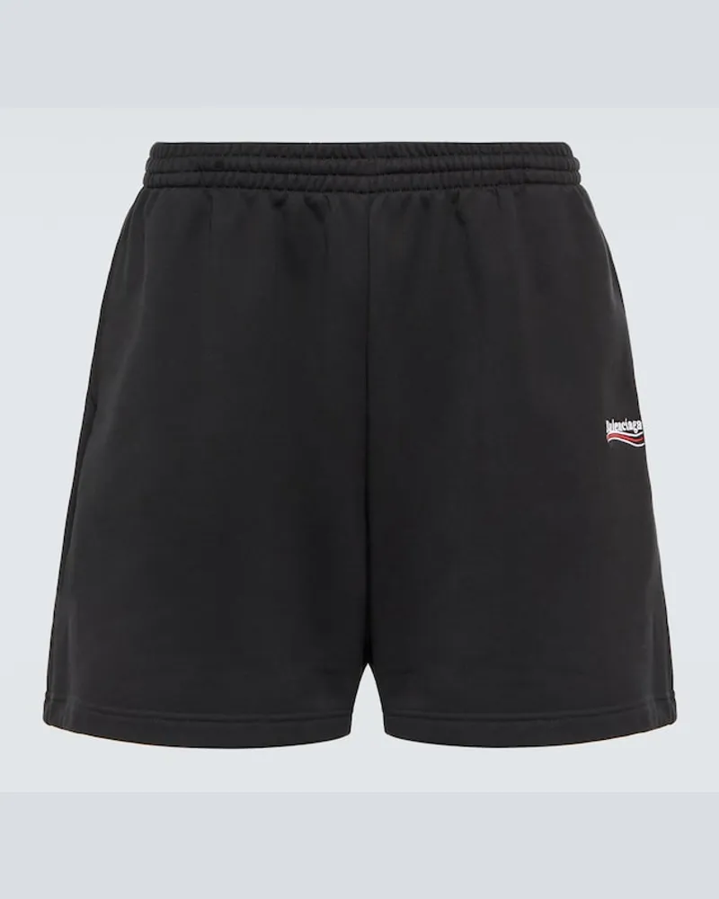 Balenciaga Shorts in jersey di cotone con stampa Nero