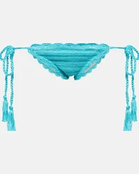 Anna Kosturova Slip bikini in crochet Blu