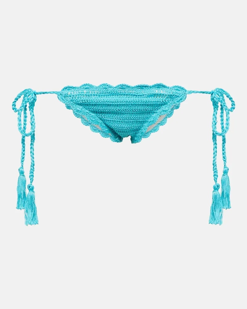 Anna Kosturova Slip bikini in crochet Blu