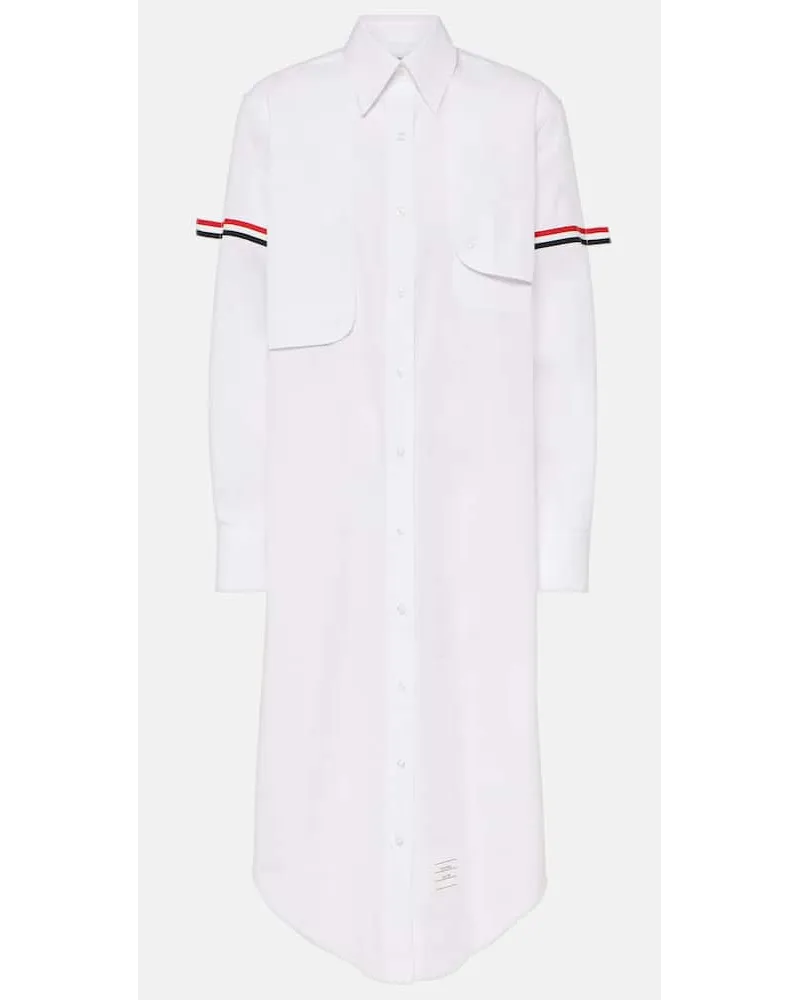 Thom Browne Abito chemisier RWB Stripe in cotone Bianco