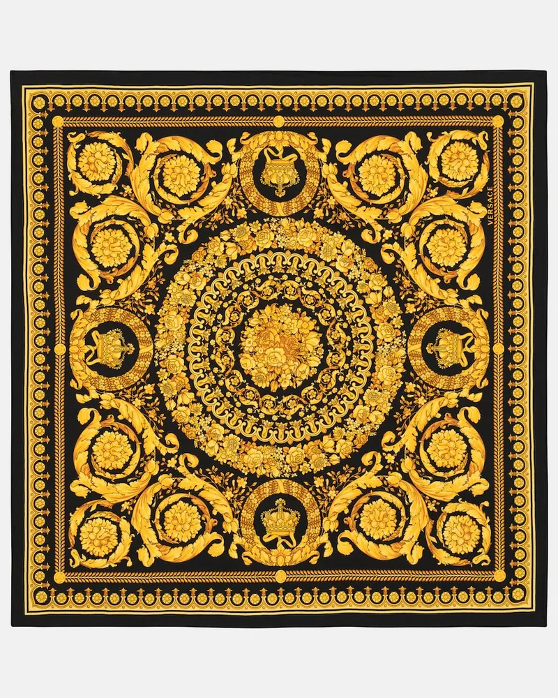 Versace Foulard Barocco in twill di seta Multicolore