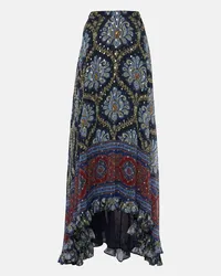 Etro Gonna lunga in jacquard di seta Blu