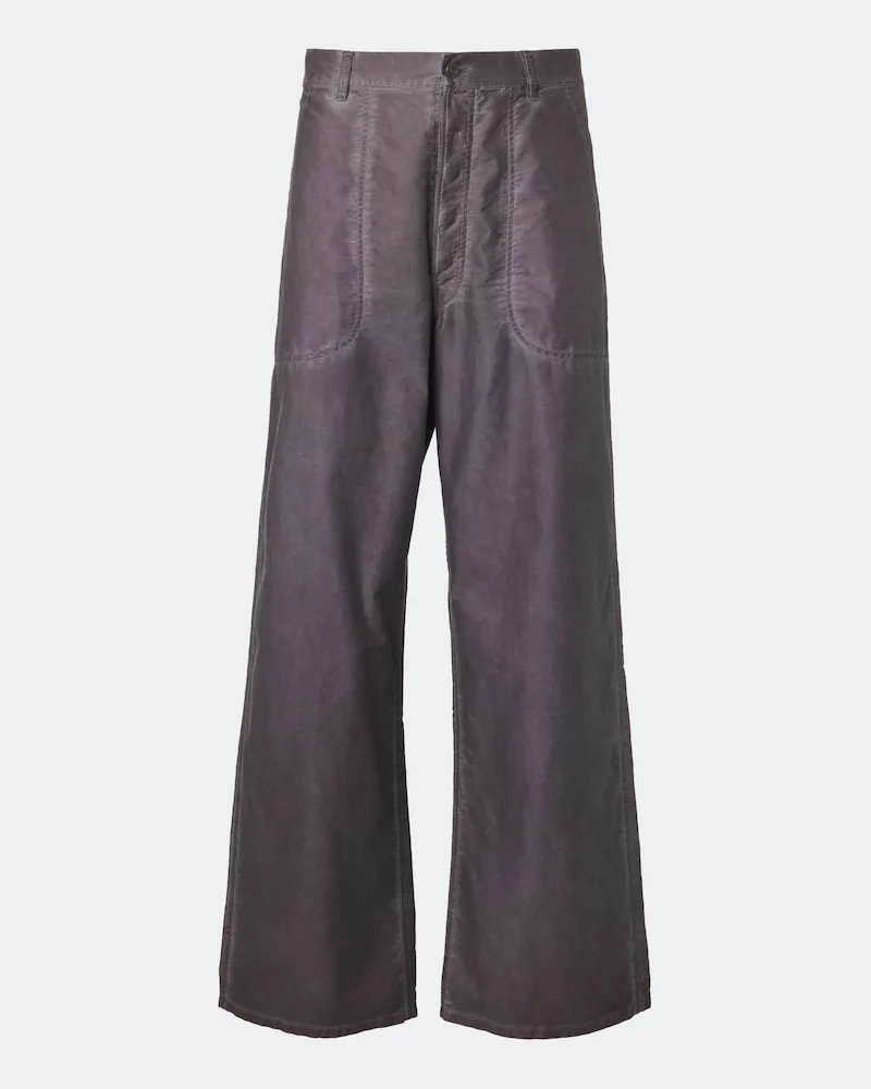 Maison Margiela Pantaloni a gamba larga in cotone Grigio