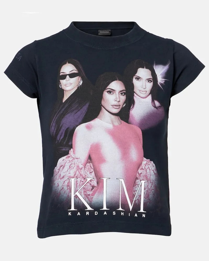 Balenciaga T-shirt Kim K Shrunk in jersey Nero