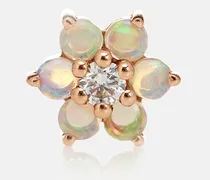 Orecchino singolo Garland in oro rosa 18kt con diamante e opale