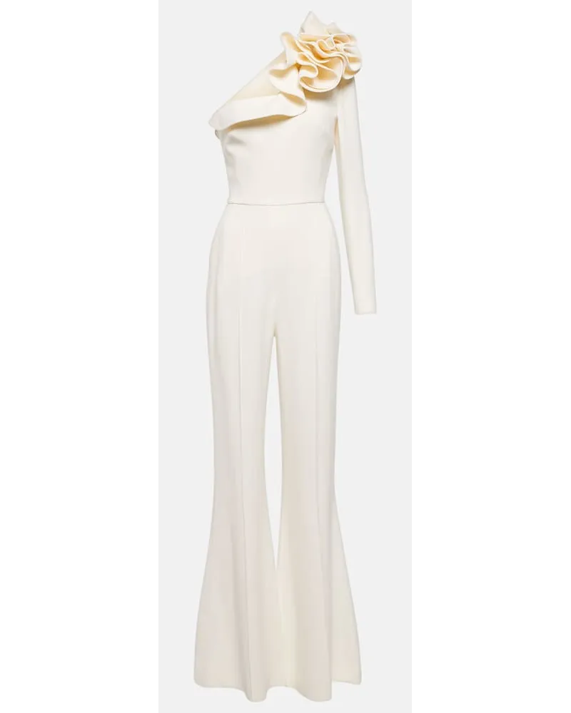 Elie Saab Jumpsuit monospalla con stampa Bianco