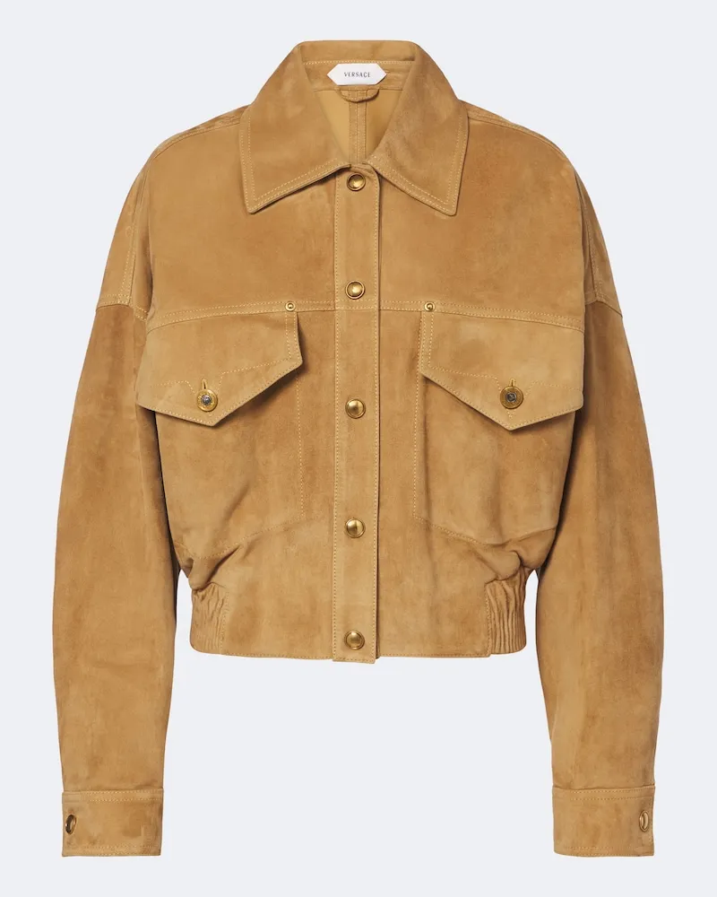 Versace Giacca blouson in suede Beige