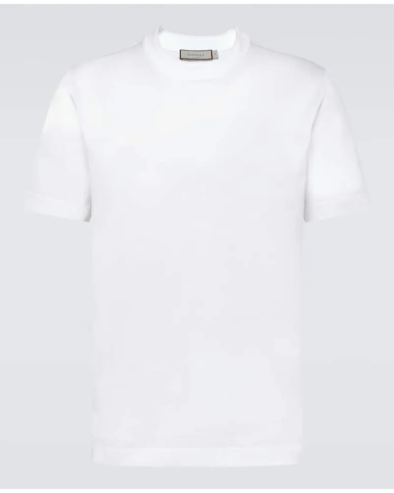 Canali T-shirt in jersey di cotone Bianco