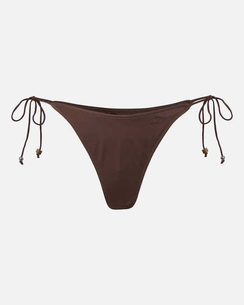 Jacquemus Slip bikini con borchie Marrone