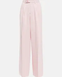 Amiri Pantaloni a gamba larga e vita alta con pieghe Rosa