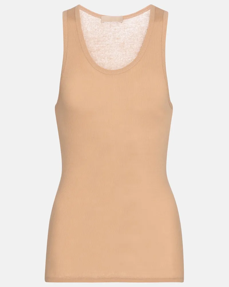 WARDROBE.NYC Tank top a costine in cotone Beige