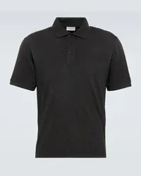 Saint Laurent Polo in misto cotone Grigio