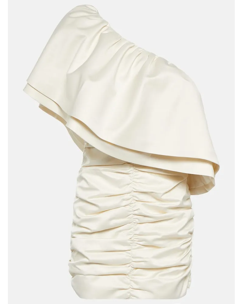 ROTATE Birger Christensen Miniabito in twill con ruches Neutro