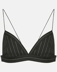 Alex Perry Bralette a righe in Lurex Nero