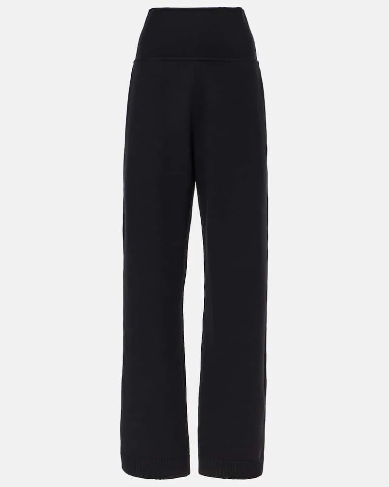 Alaïa AlaÃ¯a Pantaloni regular in misto lana Nero