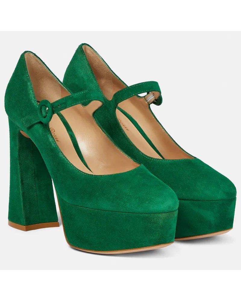 Gianvito Rossi Pumps Mary Jane in suede Verde