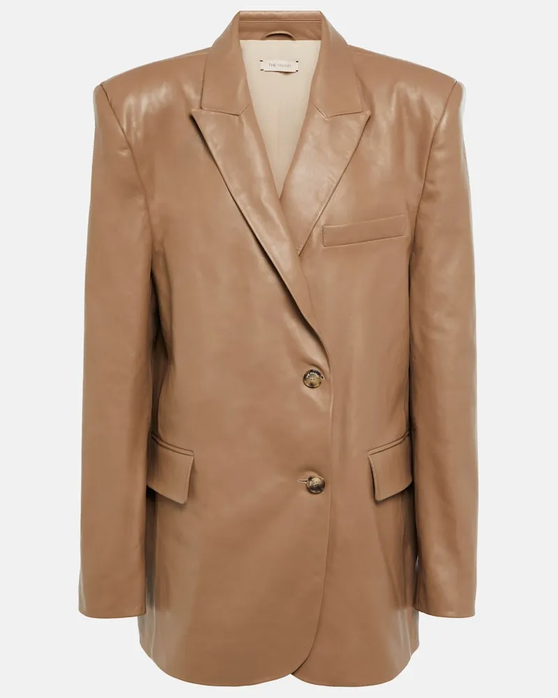 THE MANNEI Blazer Greenock monopetto in pelle Beige