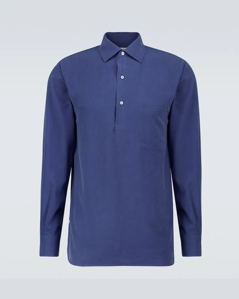 Loro Piana Camicia AndrÃ© in cotone Blu