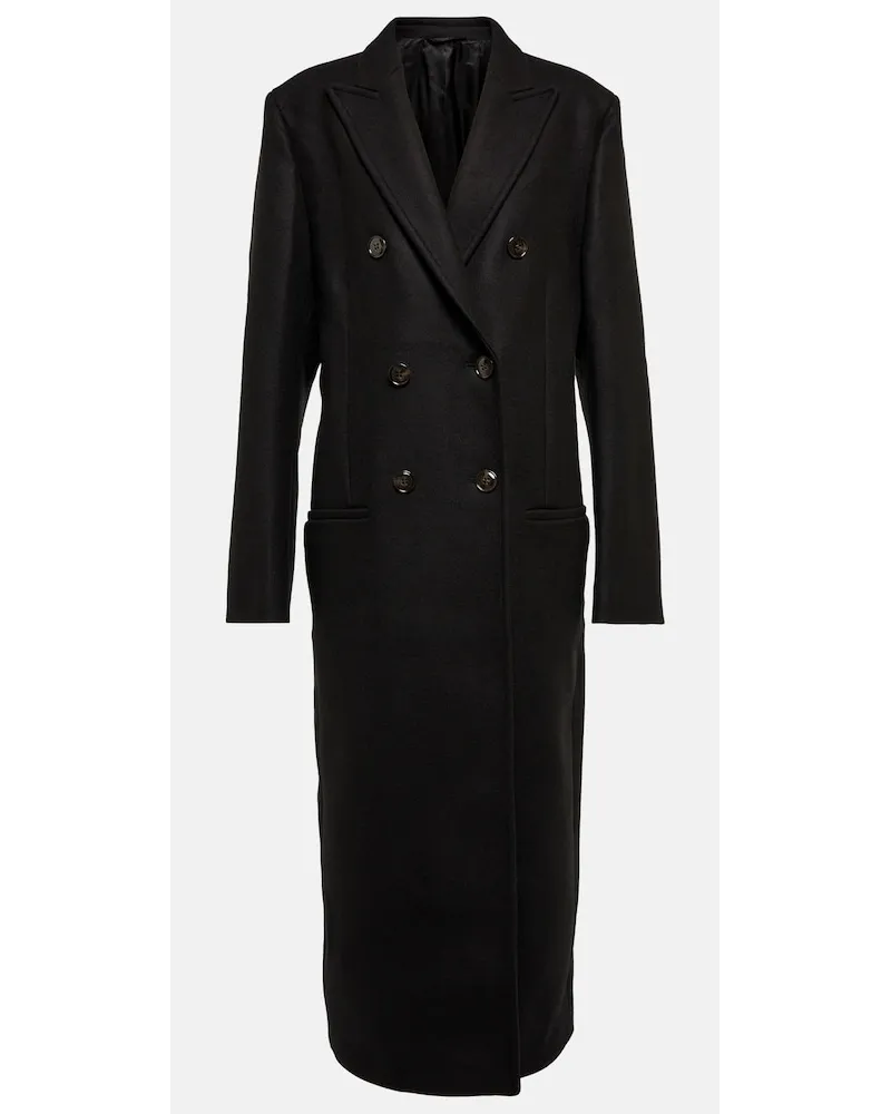 Totême Cappotto doppiopetto in lana Nero