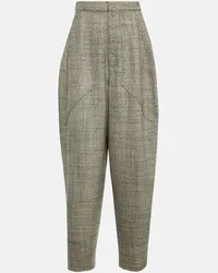 Stella McCartney Pantaloni tapered in lana a vita alta Beige