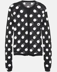 Dolce & Gabbana Cardigan in lana e seta a pois Nero