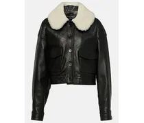 Giacca in pelle Judd con shearling