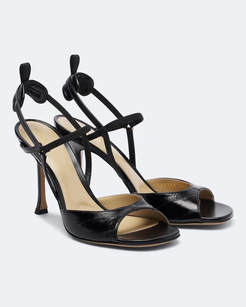 Fendi Sandali slingback Very Colibrì in pelle Nero